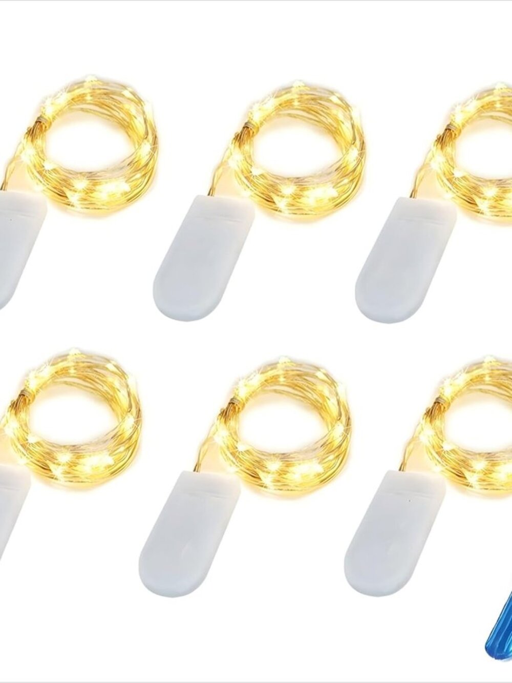 Fairy Lights CR2032 Battery Operated,6.6Ft/2Meter 20 LEDs Micro Silver Wire Stri
